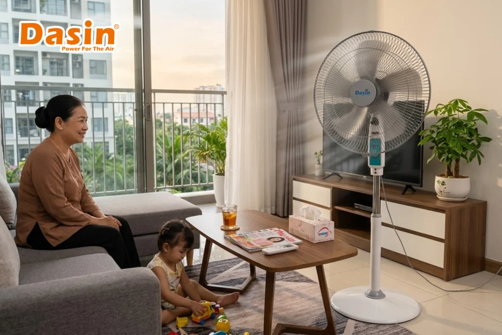 hiệu quả làm mát quạt trong gia đình