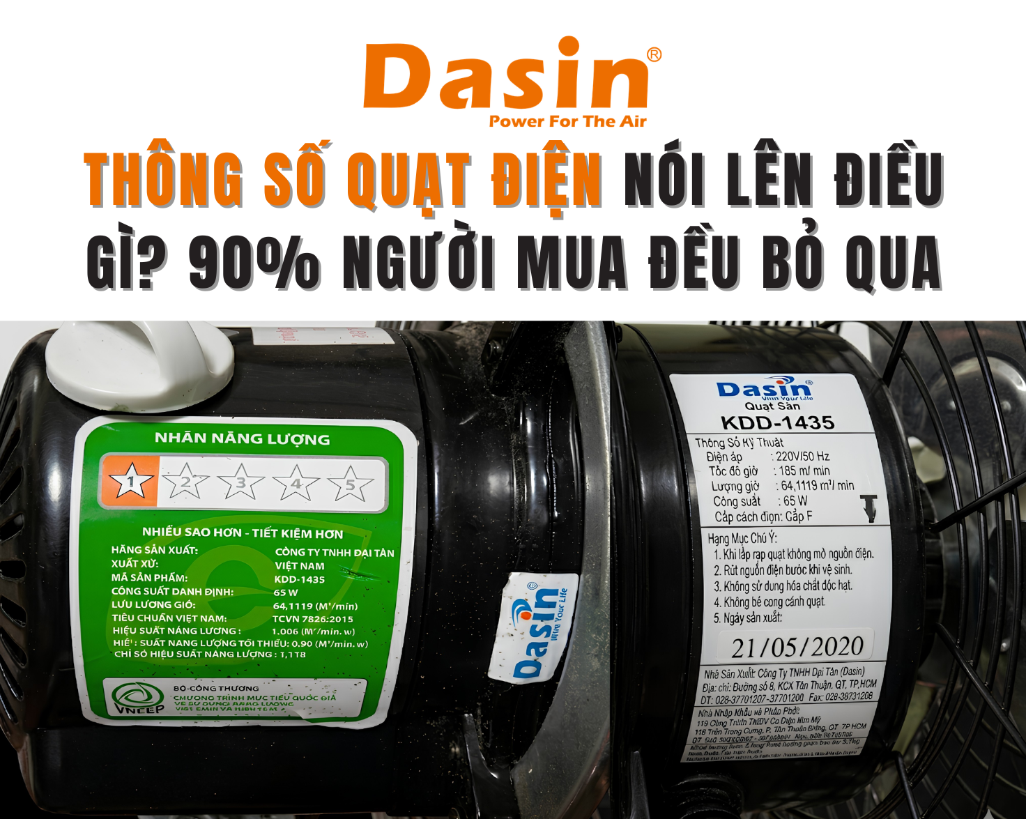 thông số quạt điện