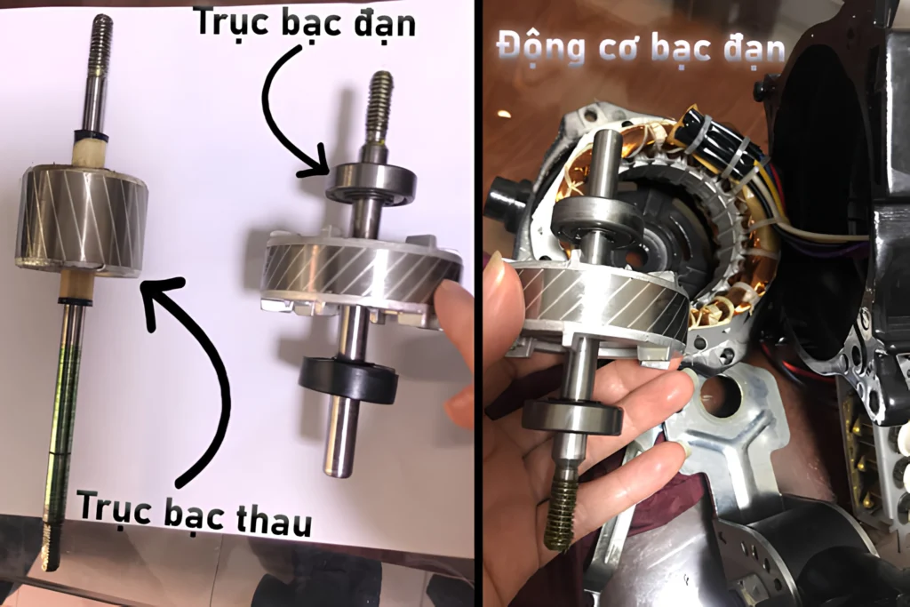 so sánh quạt động cơ bạc đạn và bạc thau